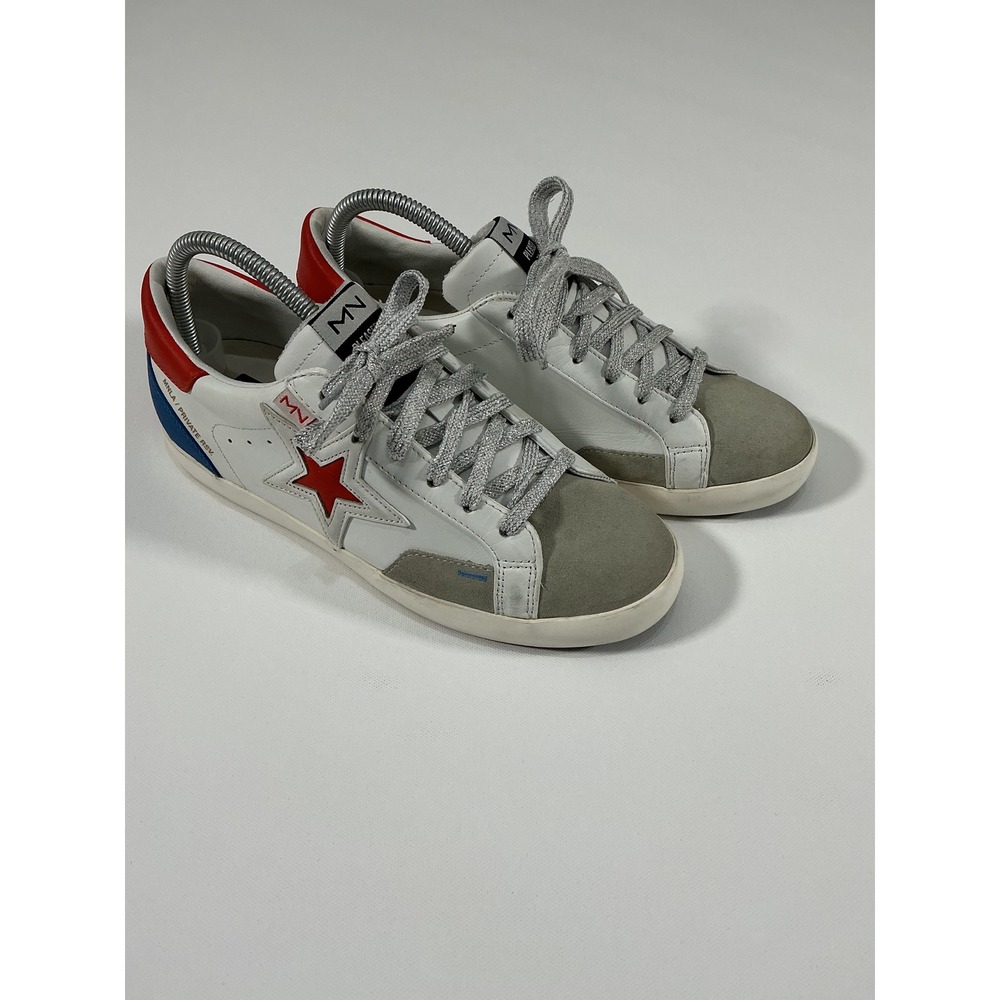 Mark Nason Los Angeles The Stellar-Jovie Star Sneakers White Silver Red Size 8.5